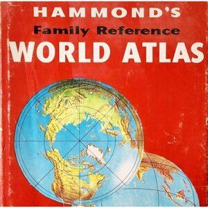 1960 Hammond's World Atlas Family Reference Space Age Edition w/ Dust Cover HBS